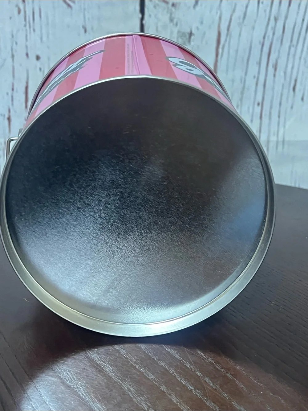 Garrett Popcorn Shops Pink & Red Striped Tin Bucket